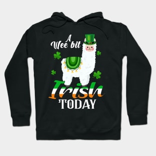 A Wee Bit Irish Today Llama St Patrick's Day Hoodie